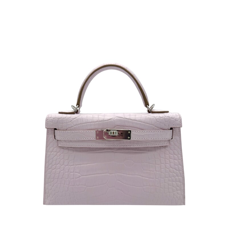 Hermes Mauve Pale Matte Alligator Mini Kelly 20 II Palladium Hardware, 2025