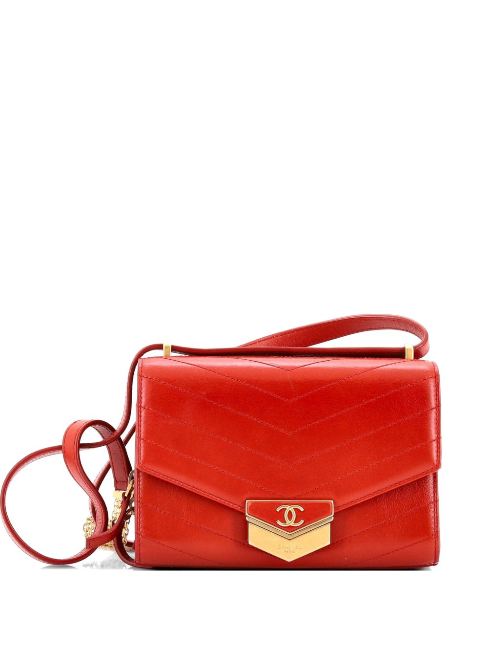 Medal Envelope Flap Bag Chevron Calfskin Small crossbody bag
