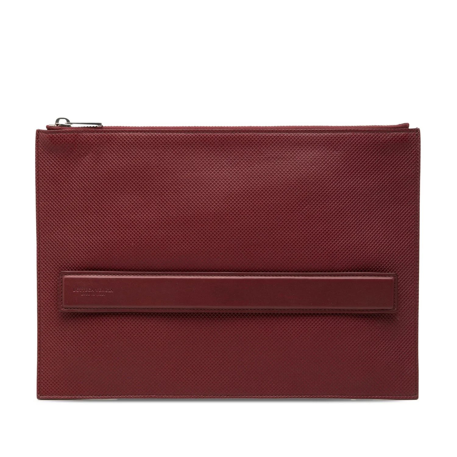 Textured Calfskin Marco Polo Clutch