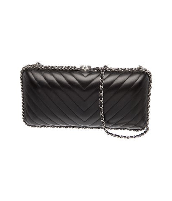 Chanel Chevron Chain Around Clutch