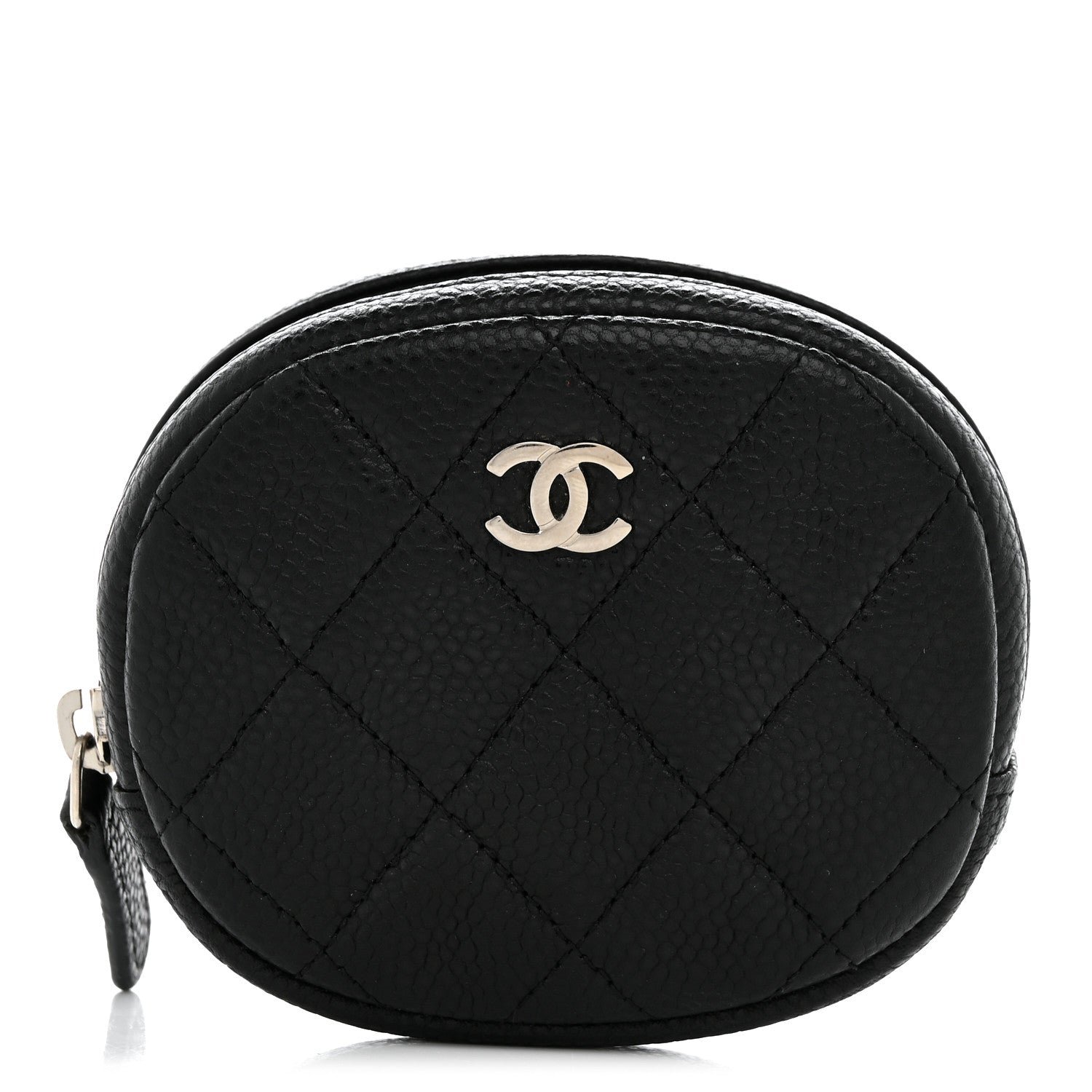 Chanel Caviar Quilted Zip Around Classic Coin Purse Black