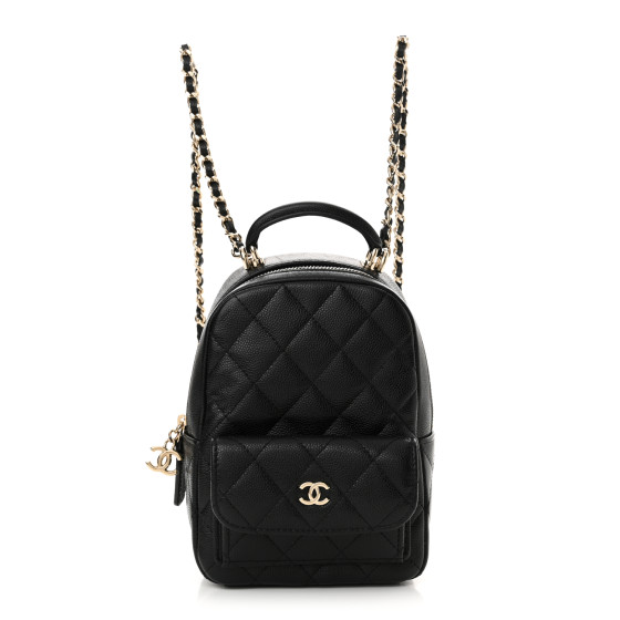 Chanel Caviar Quilted CC Mini Classic Backpack Black