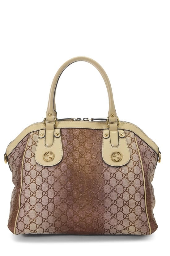 Beige GG Lurex Scarlett Dome Handbag Medium
