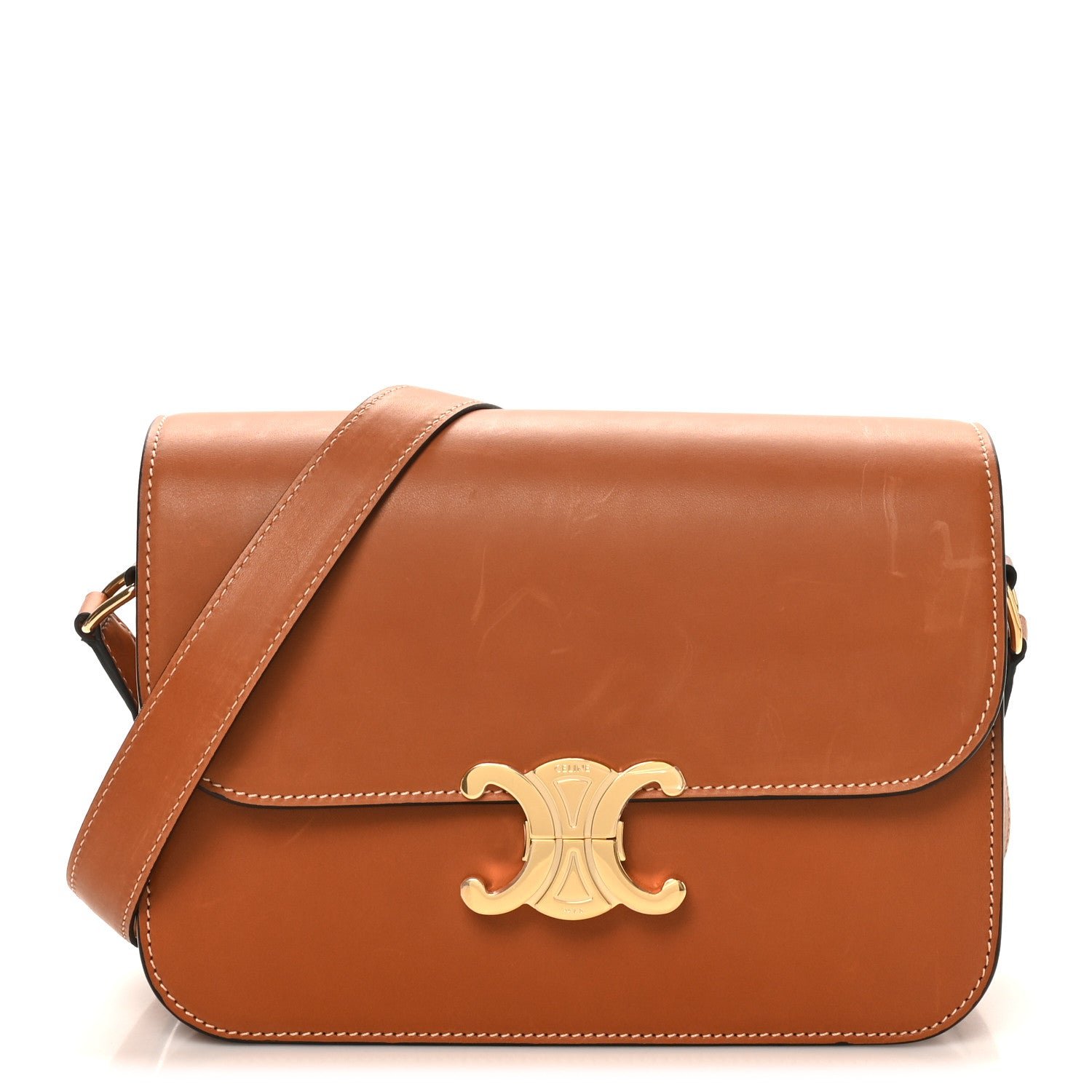 Celine Natural Calfskin Medium Triomphe Tan
