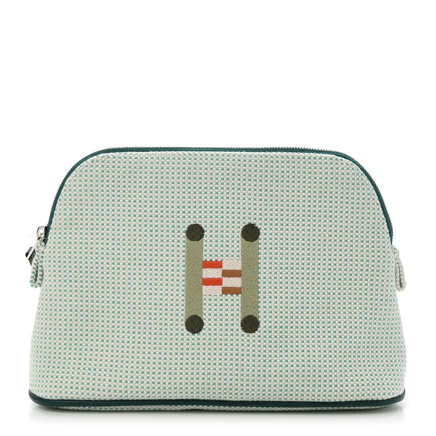 Hermes Cotton Canvas Crazy H Mini Bolide Case Nuage Menthe