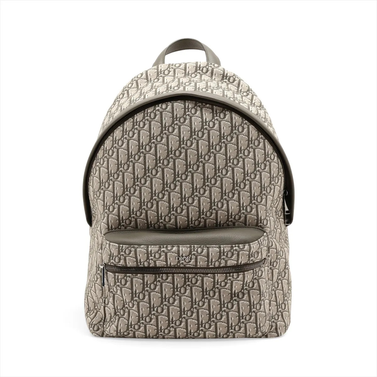 Dior Oblique riders Canvas & Leather Backpack Khaki