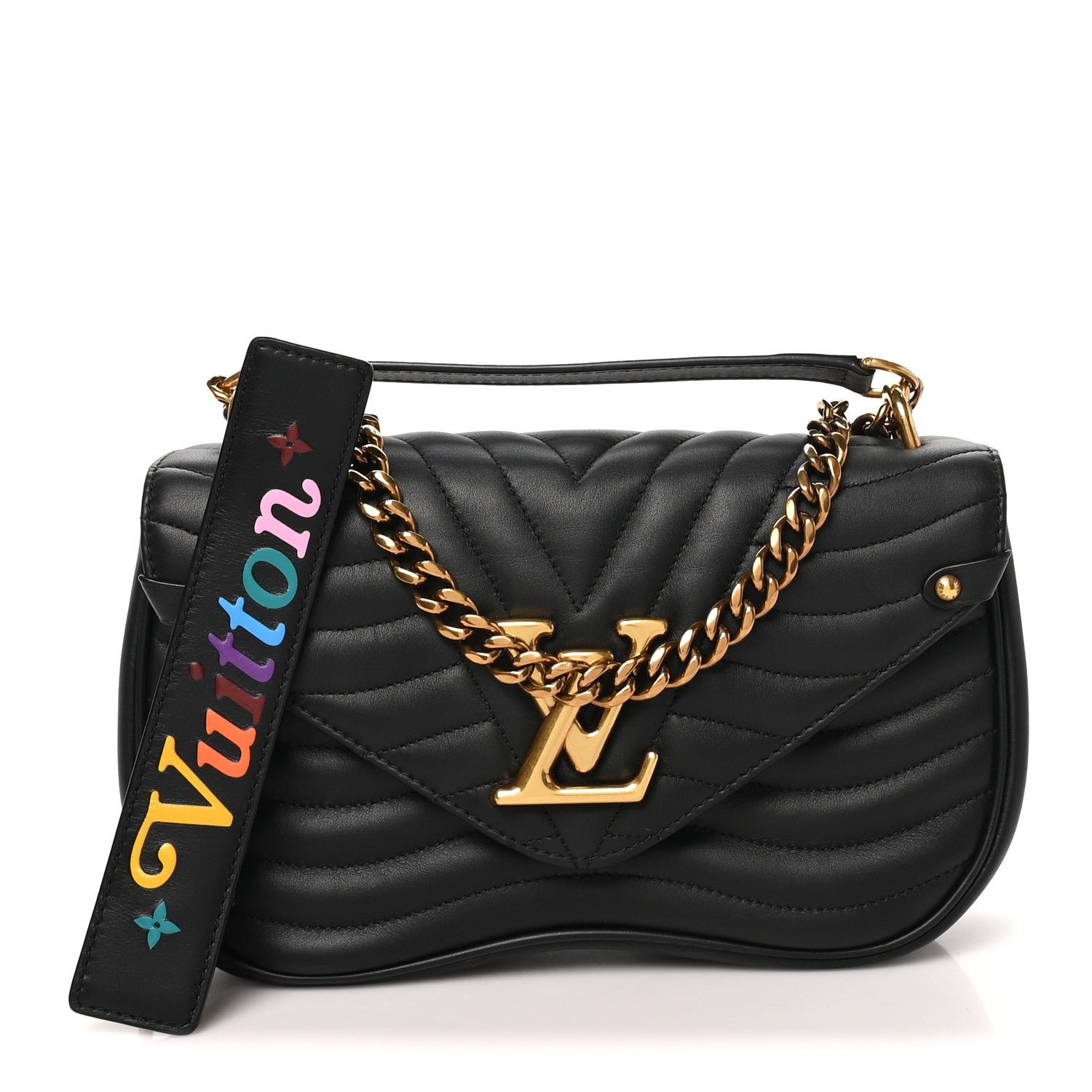 Louis Vuitton Calfskin New Wave Chain MM Black