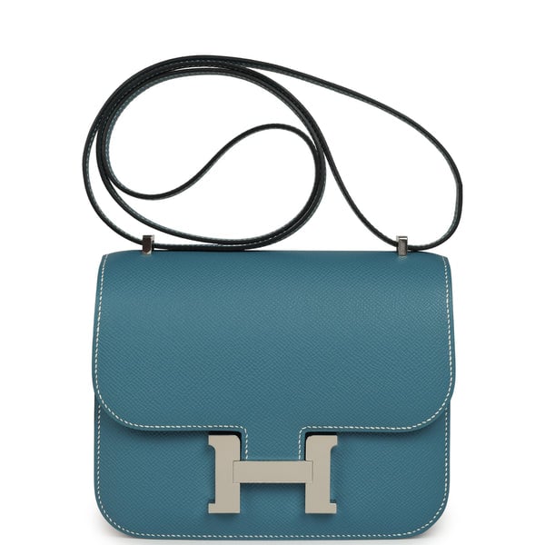 Hermes Constance 18 Blue Jean Epsom Palladium Hardware