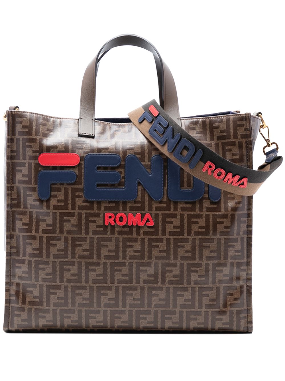 2010-2026 FILA Glazed Fabric FF 1974 Mania Shopping Tote satchel