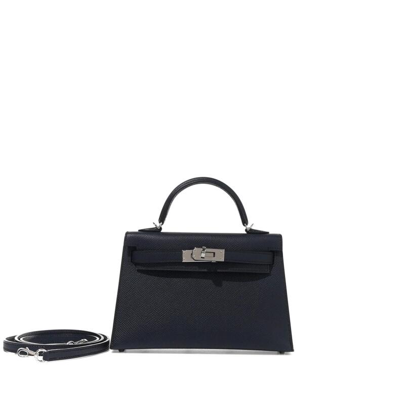 Hermes Bleu Indigo Epsom Mini Kelly II Palladium Hardware, 2024