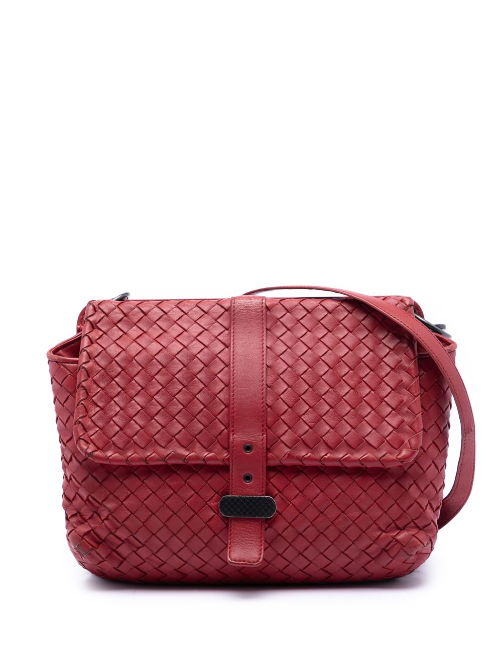 2012-2026 Nappa Intrecciato Double Sided Flap Messenger Bag crossbody bag