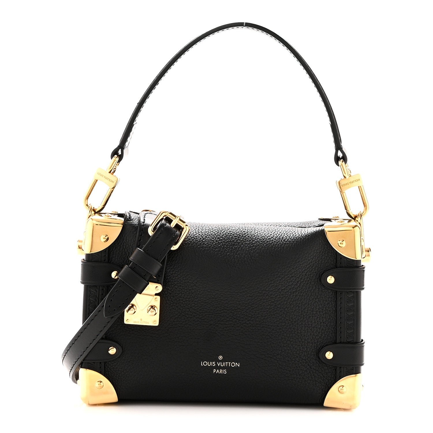 Louis Vuitton Grained Calfskin Side Trunk PM Black