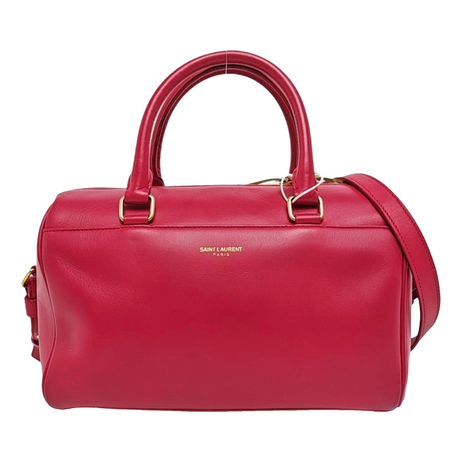 Duffle leather handbag