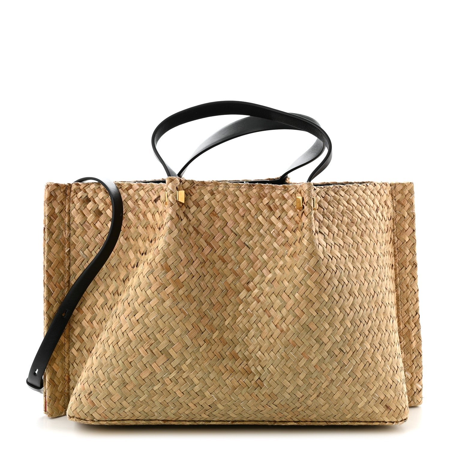 Valentino Garavani Raffia Medium Vlogo Escape Shopper Natural Black Rouge Natural Black Rouge