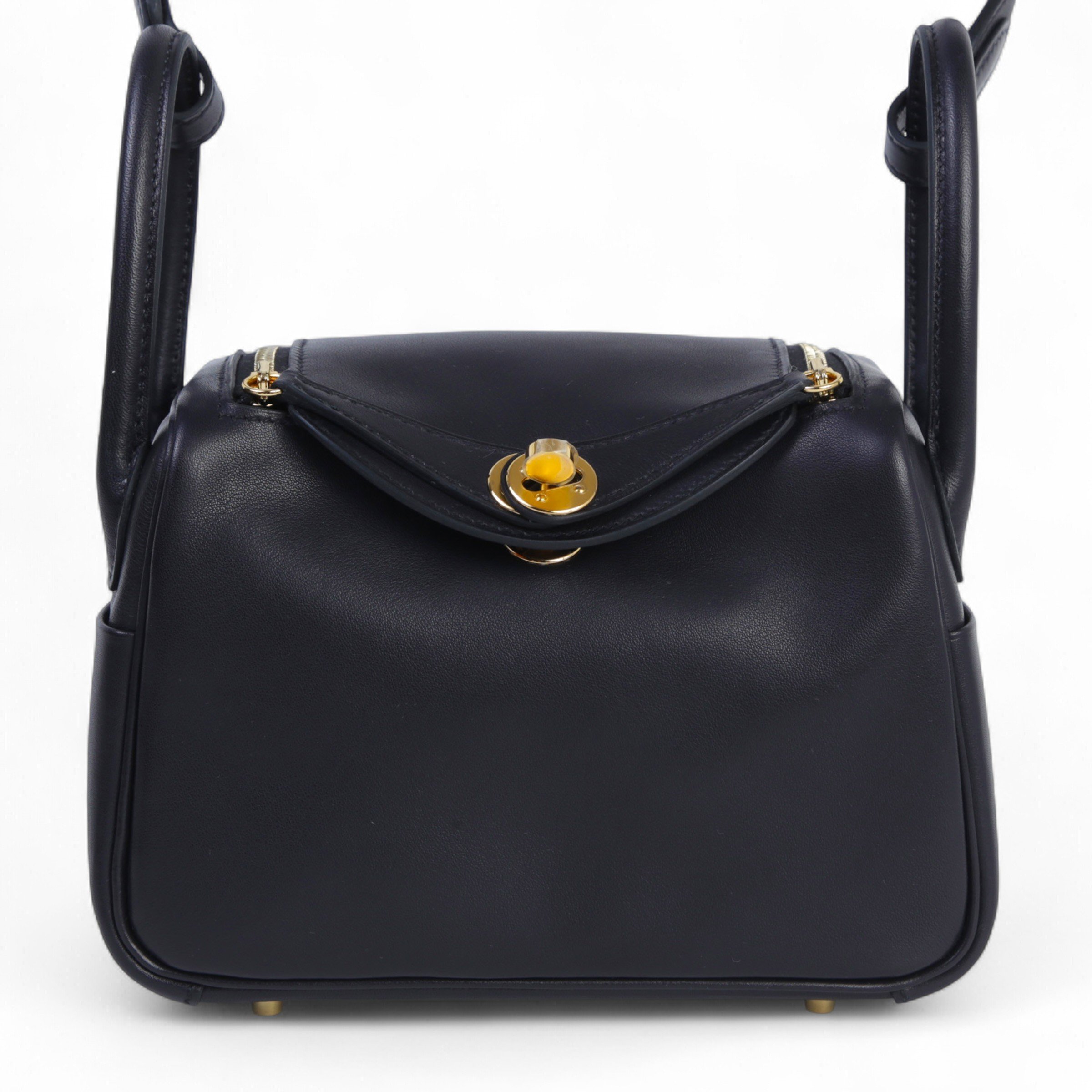 Hermes Brand New ( Rank N ) HERMÈS Mini Lindy II Noir (89) Volupto calfskin Gold hardware K (2025)