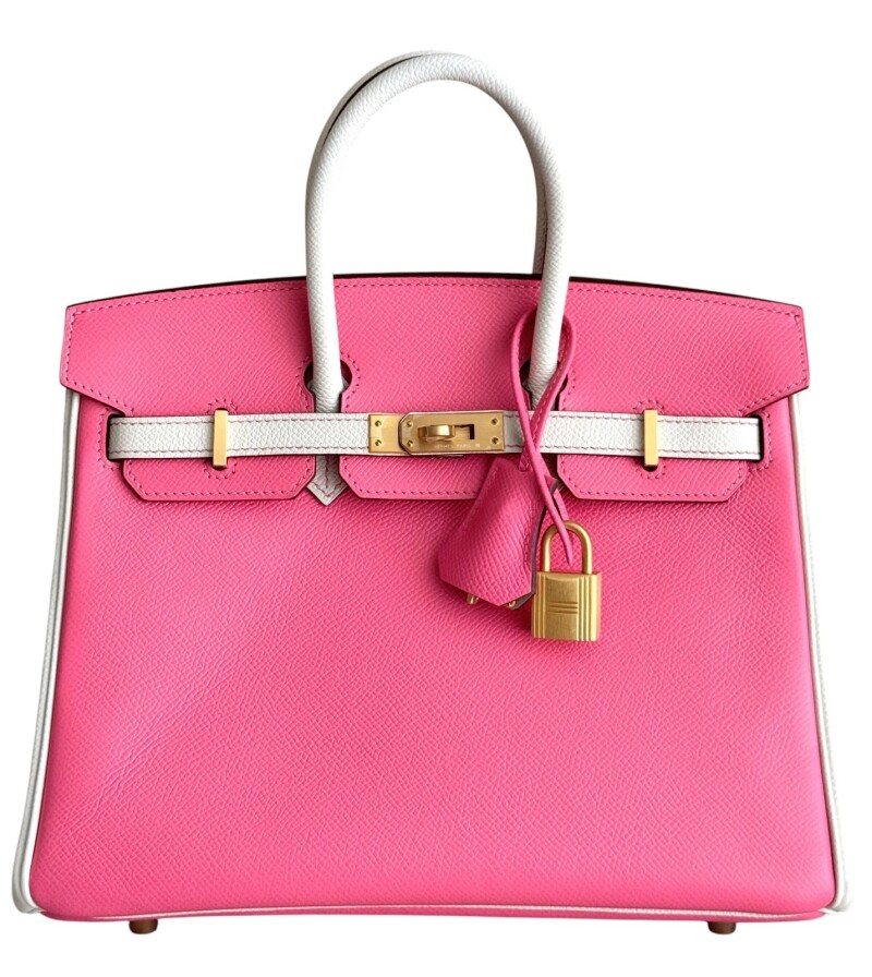Rose Azalee and Craie Epsom HSS Birkin 25 Brushed Gold Hardware, 2017