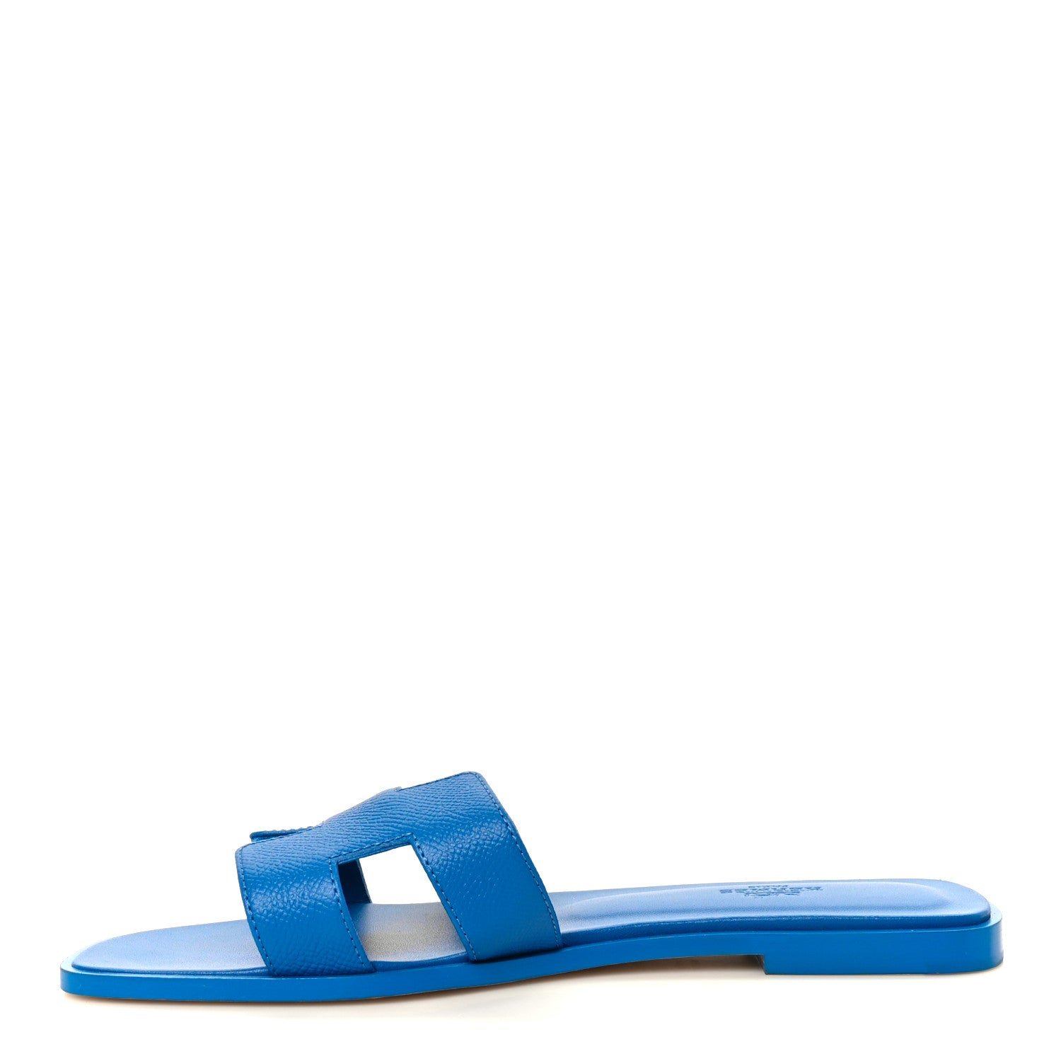 Hermes Epsom Oran Sandals 40 Bleu Bleuet
