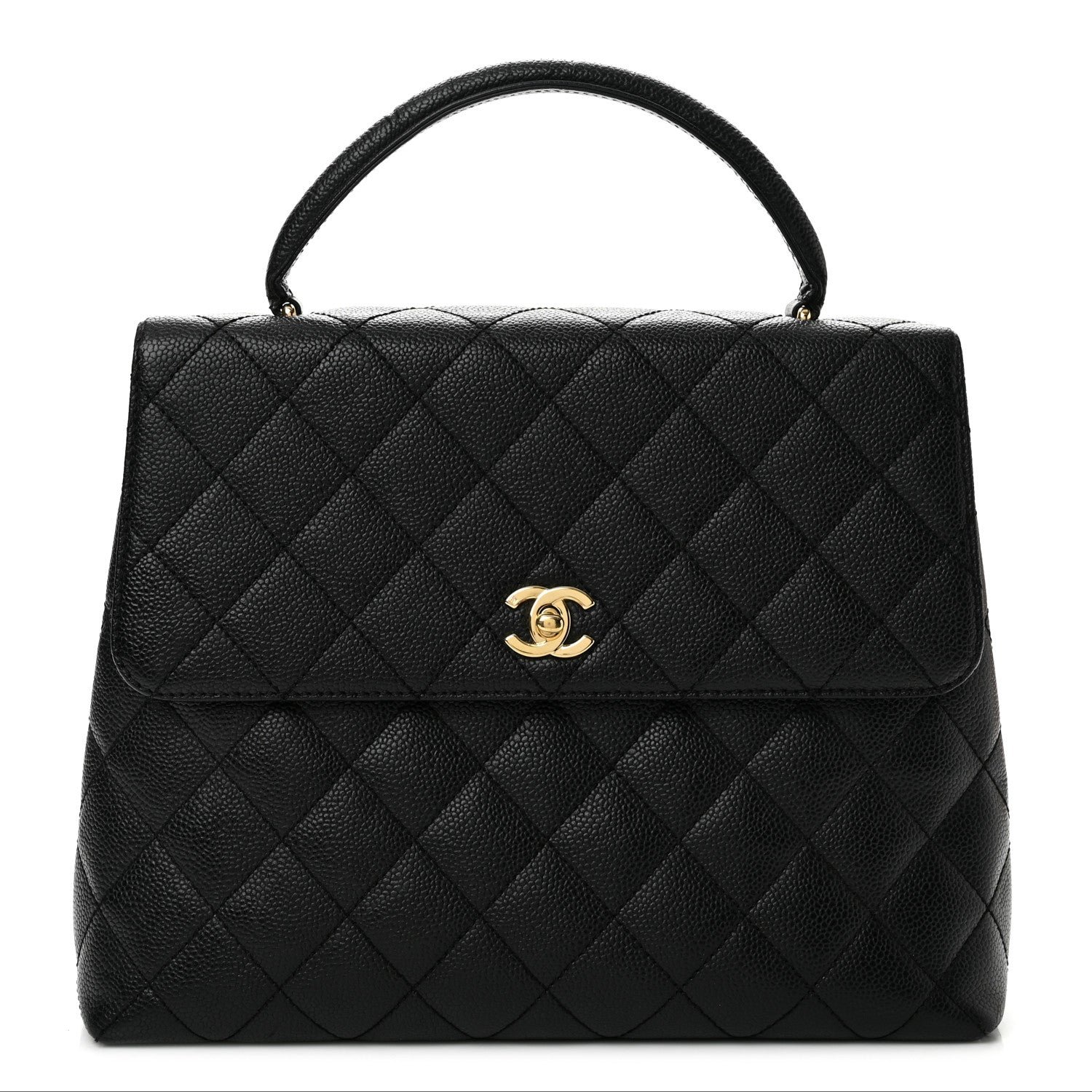 Chanel Caviar Quilted Jumbo Kelly Flap Black