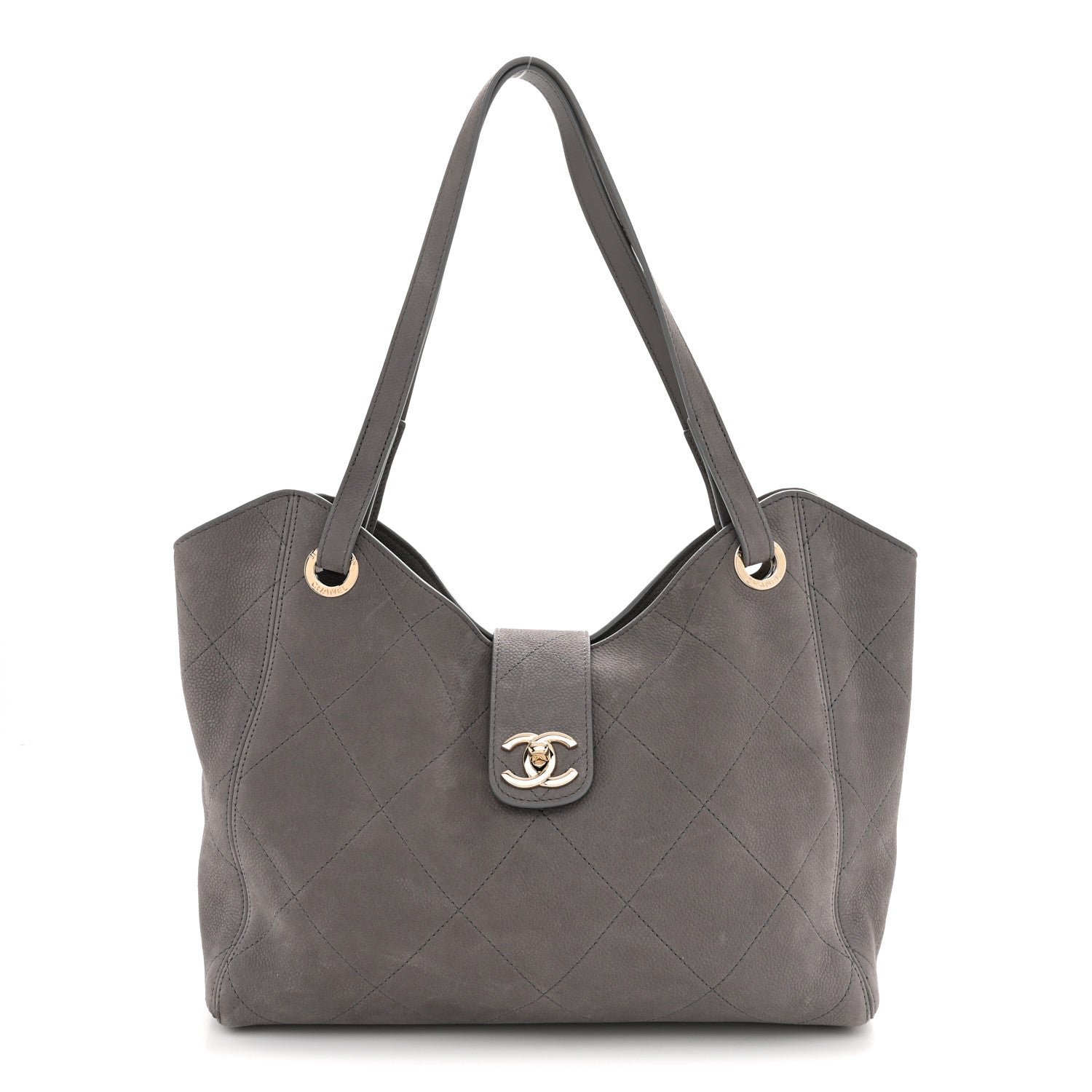 Chanel Grained Nubuck Caviar Quilted Large Shopping Bag Grey