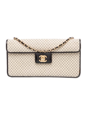 Small Quilted E/W Jersey Flap Bag