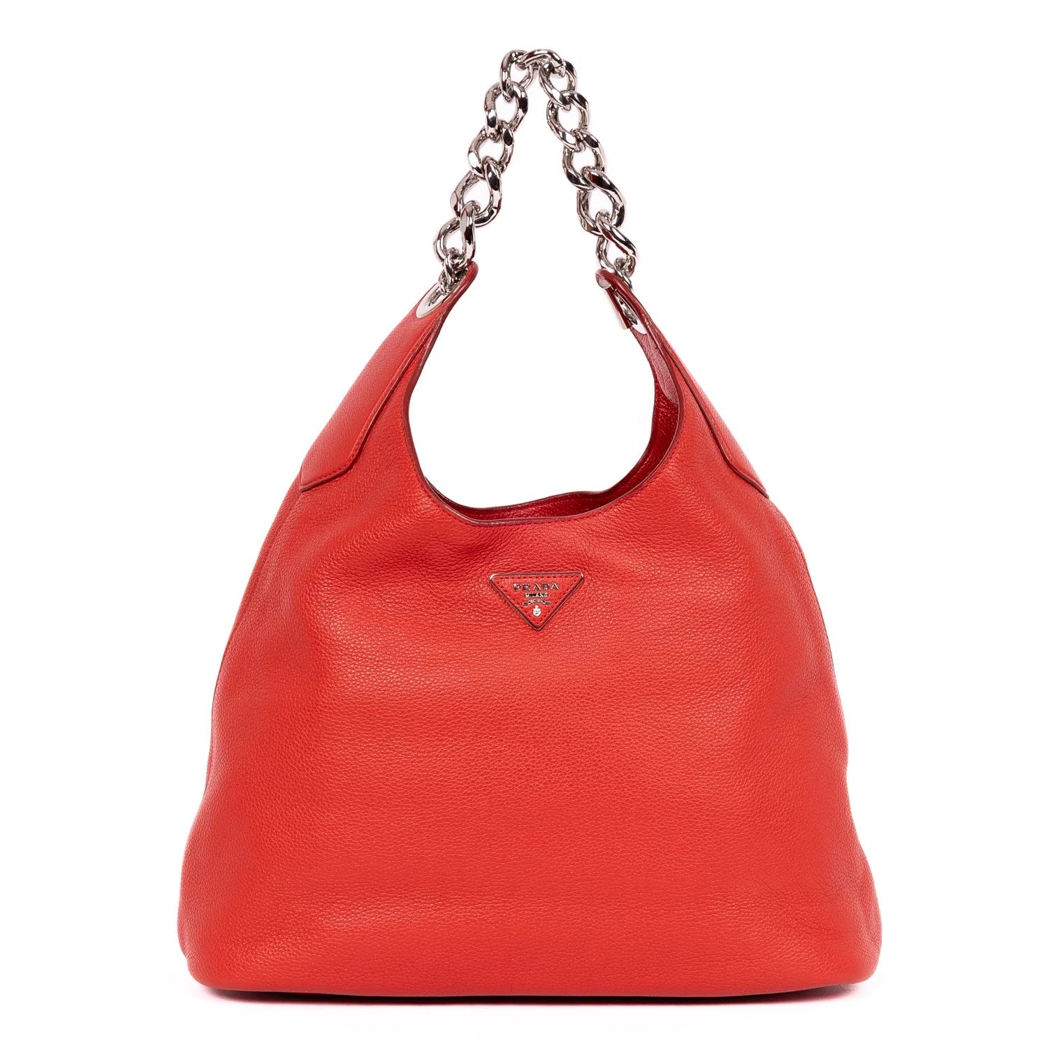 Leather Maillon Chain Hobo