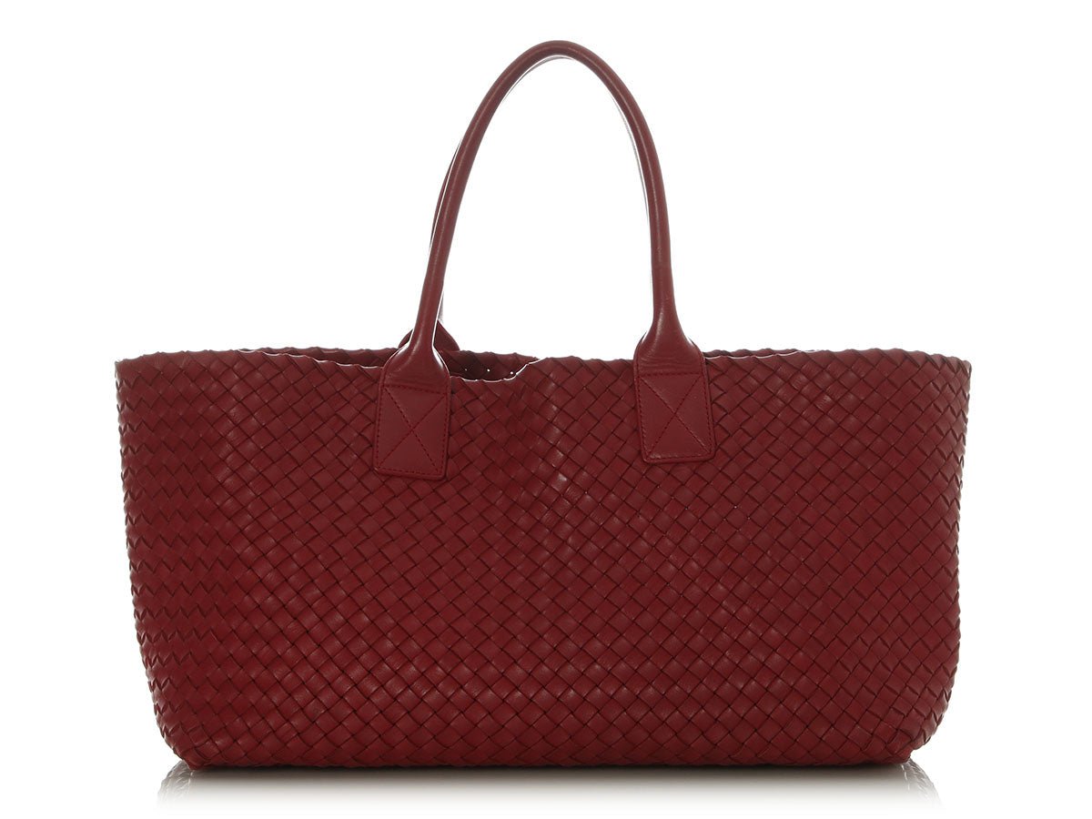 Bottega Veneta Medium Dark Red Cabat