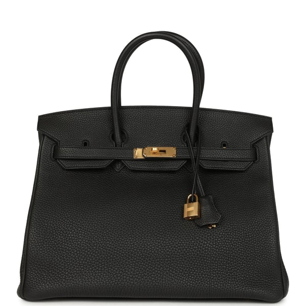 Hermes Pre-owned Hermes Birkin 35 Black Togo Gold Hardware