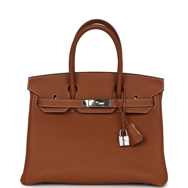 Pre-owned Hermes Birkin 30 Gold Togo Palladium Hardware
