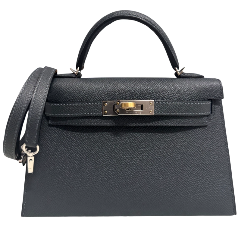 Hermes Gris Misty Epsom Mini Kelly 20 II Electrum Hardware, 2024