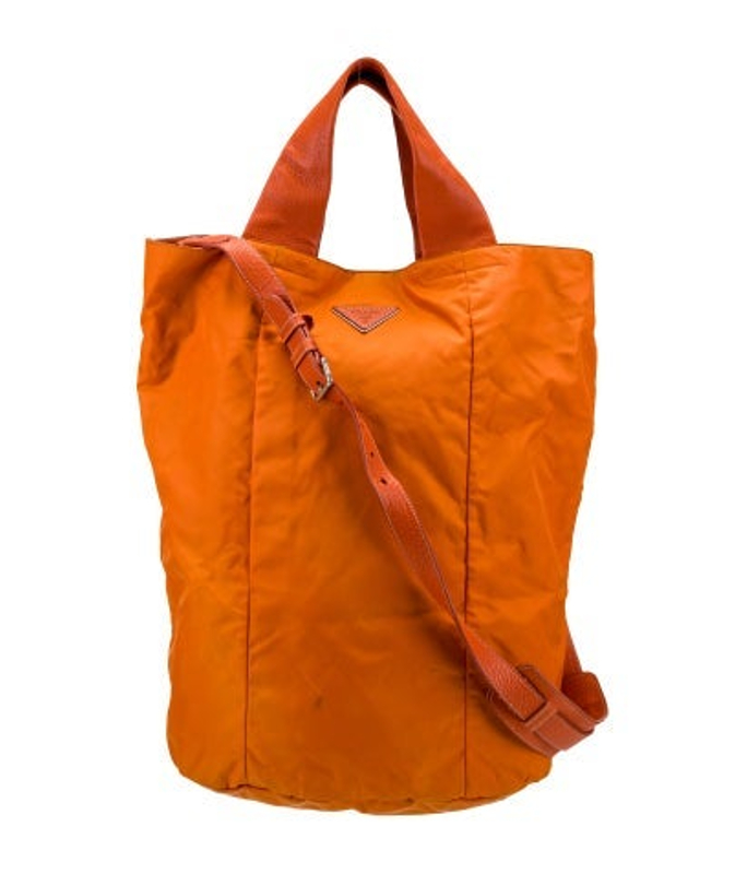 Prada Enameled Metal Triangle Backpack