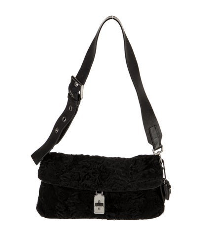 Prada Enameled Metal Triangle Shoulder Bag