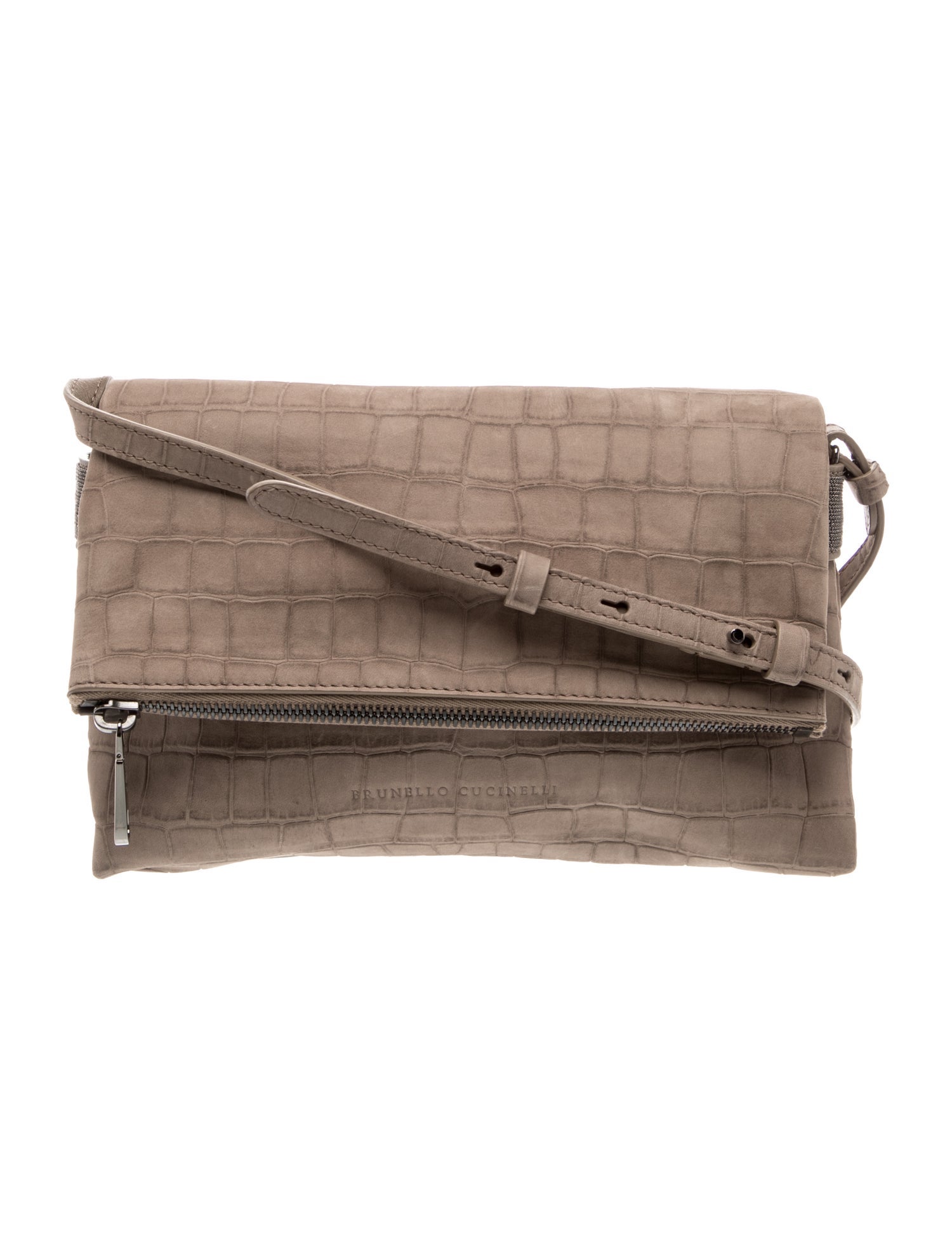Brunello Cucinelli Embossed Leather Shoulder Bag w/ Tags
