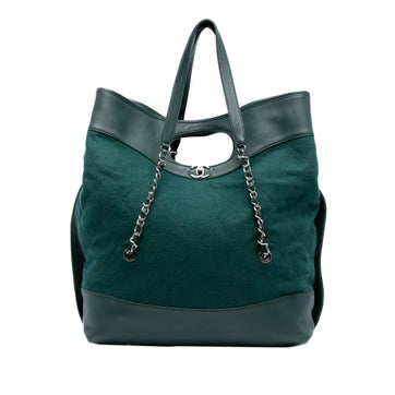 Chanel Extra Large Stitched Wool and Calfskin 31 Shopping Bag