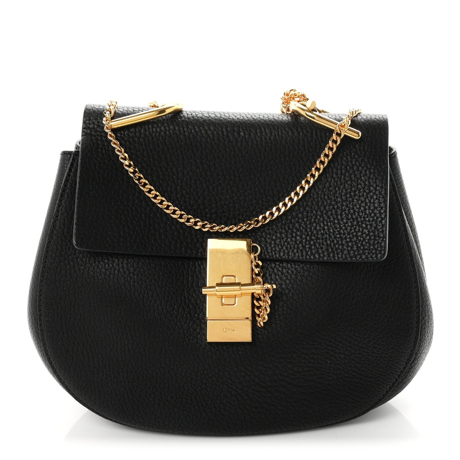 Chloe Chloe Grained Lambskin Drew Shoulder Bag Black