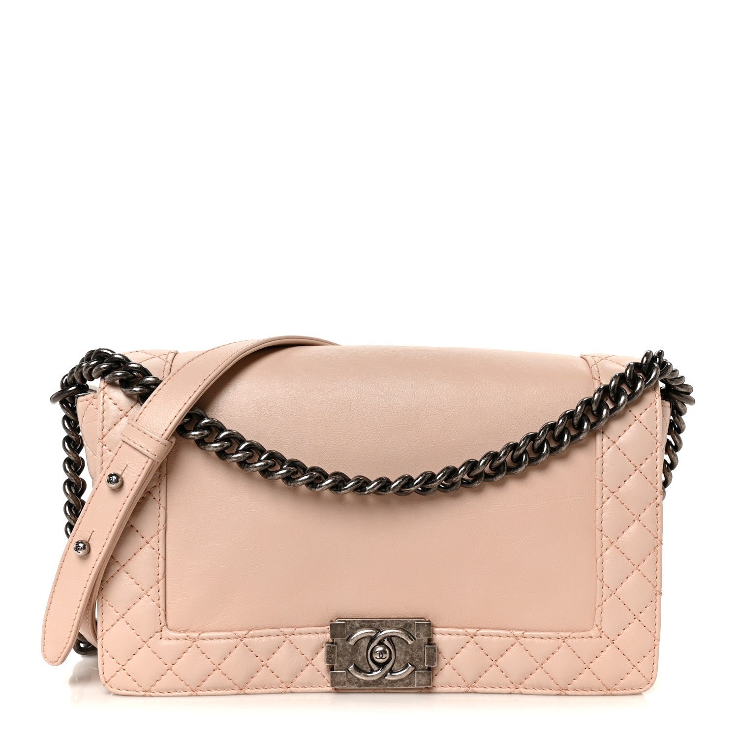 Chanel Calfskin New Medium Boy Reverso Flap Light Pink