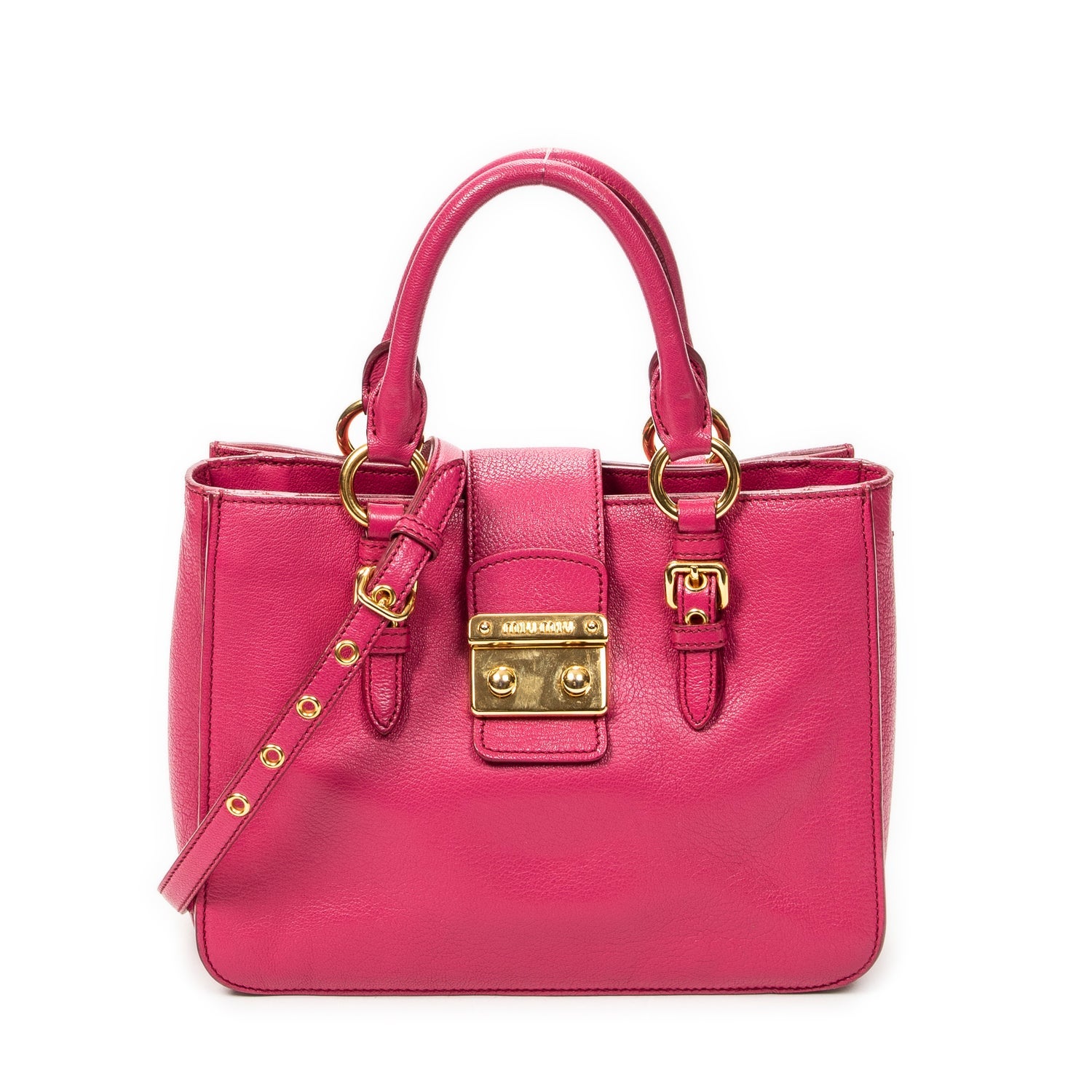 Leather Pushlock Executive Tote
