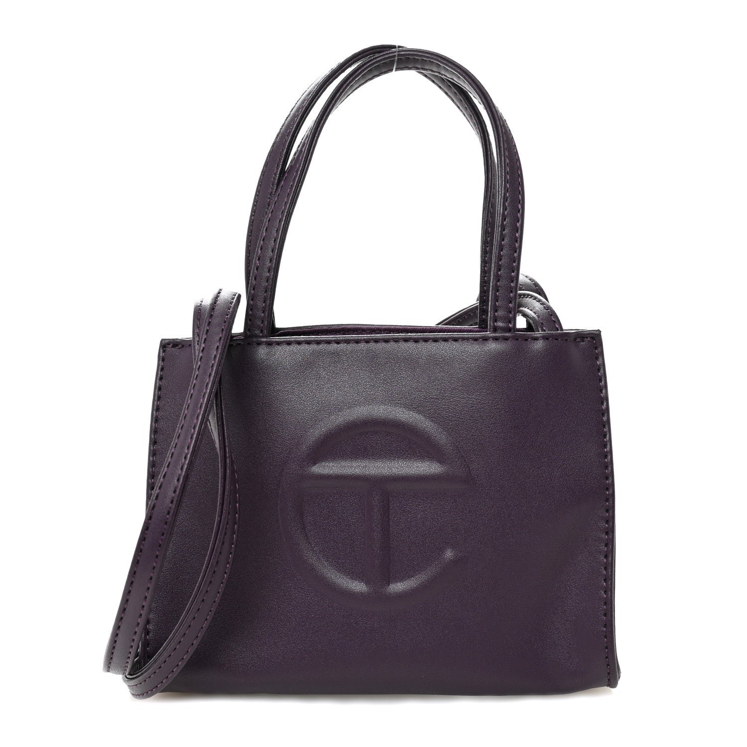 Telfar Telfar Vegan Leather Small Shopping Bag Eggplant