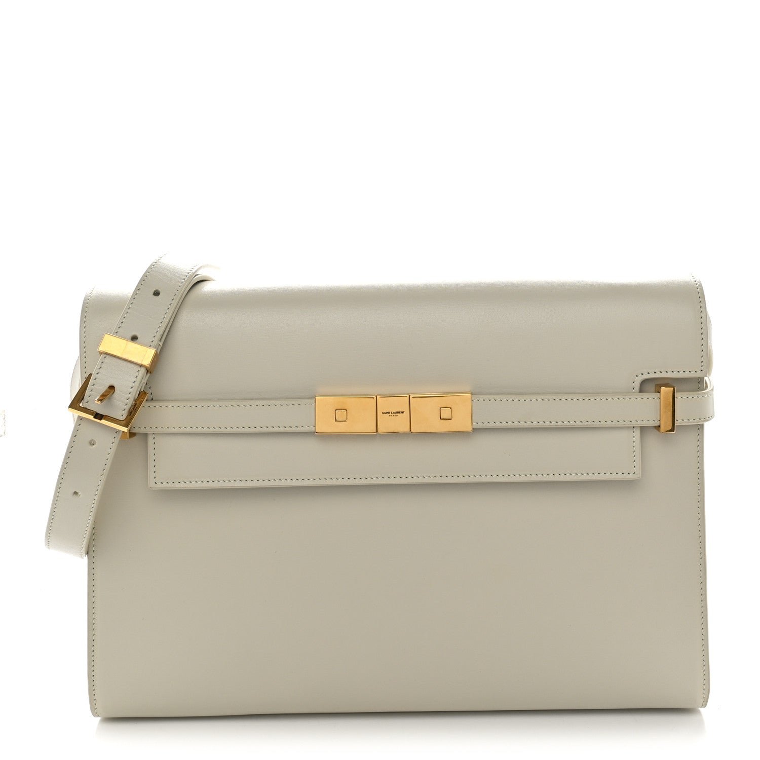 Saint Laurent Smooth Calfskin Manhattan Shoulder Bag Crema Soft