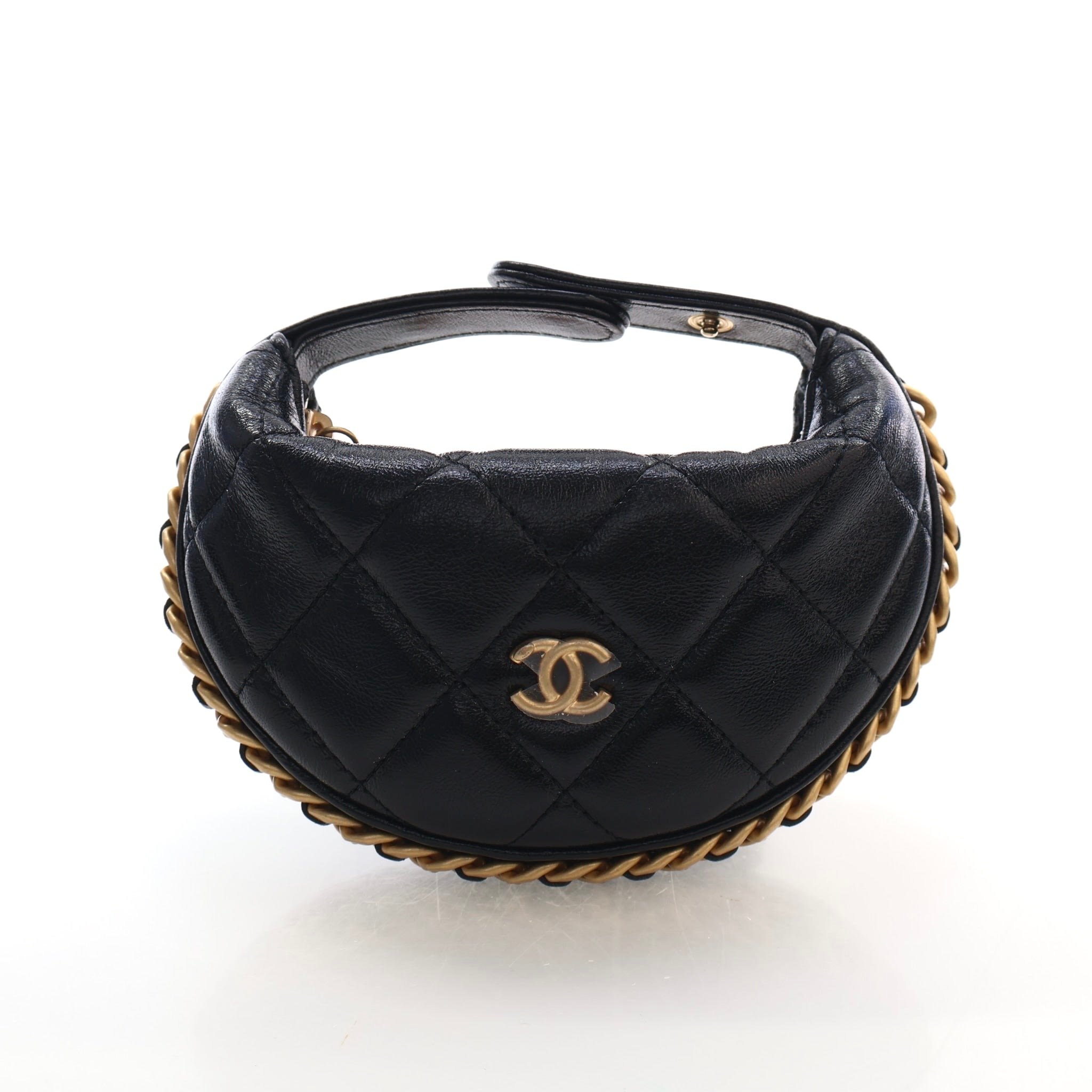 Chanel Mini Lambskin Chain Around Pouch Hobo Bag