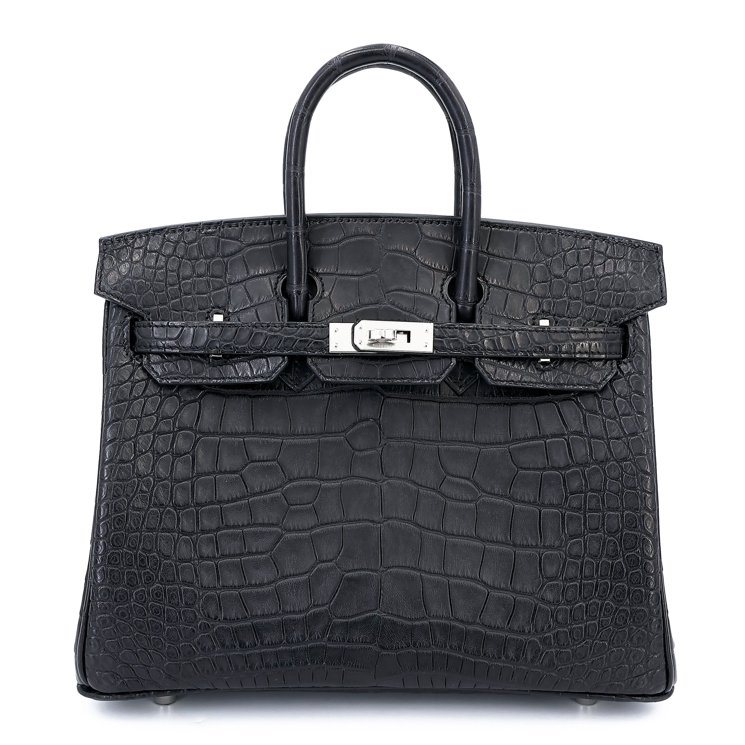 Hermes Brand New ( Rank N ) HERMÈS Birkin 25 Noir (89) Matte Alligator Palladium hardware K (2025)