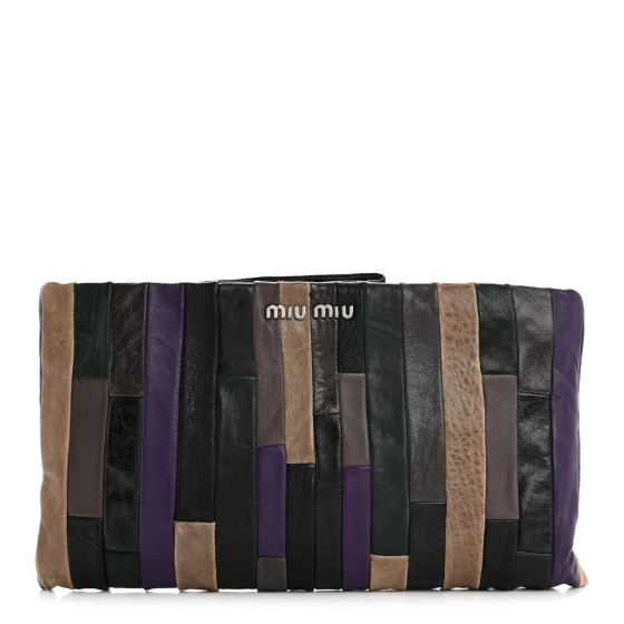 Miu Miu Nappa Patchwork Clutch Multicolor