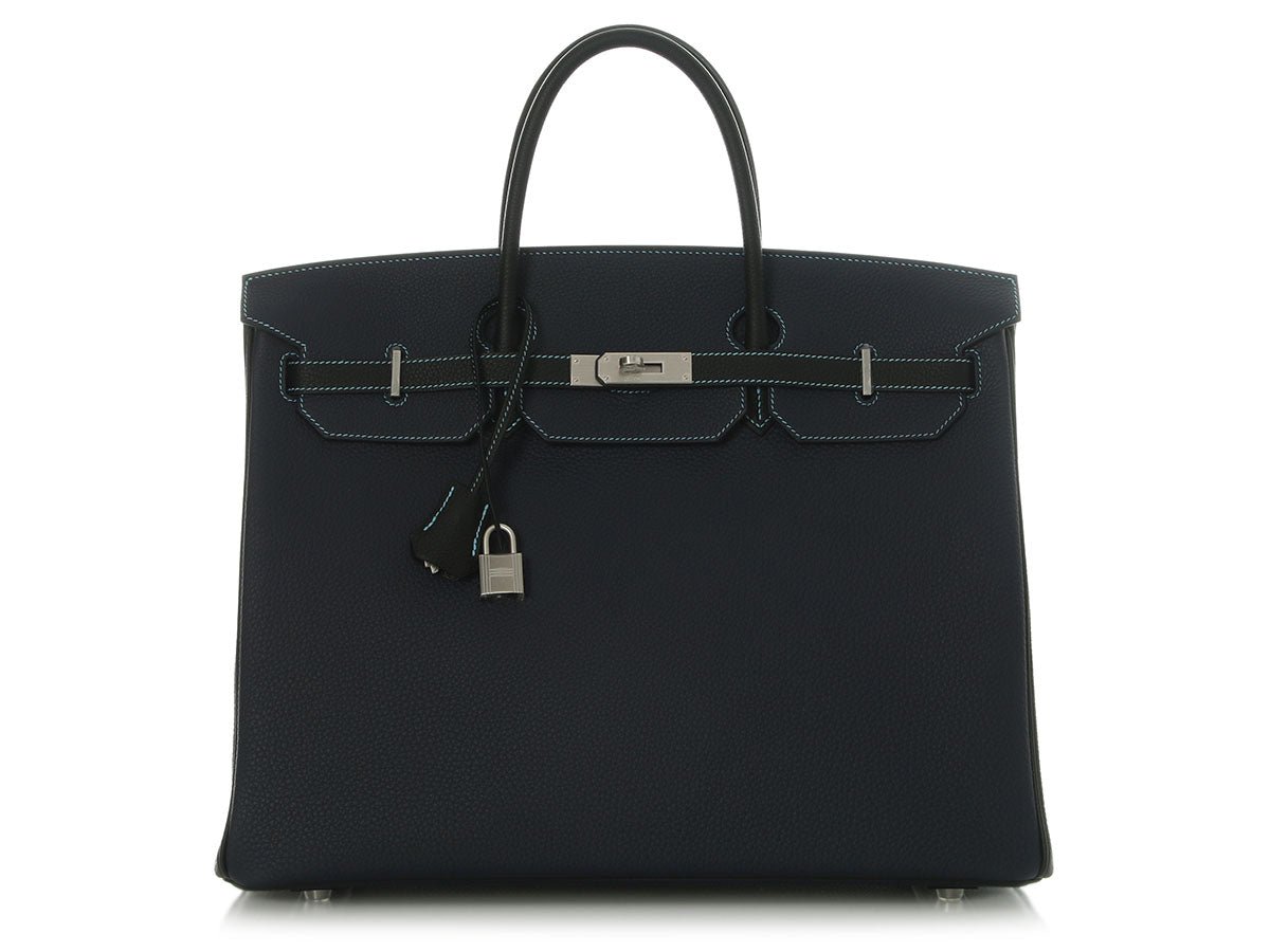Hermes Hermès SO Bleu Nuit and Black Togo Birkin 40