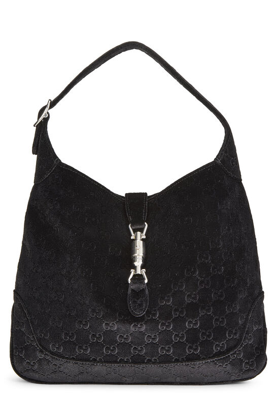 Gucci Black GG Velvet  Jackie 1961 Shoulder Bag Large