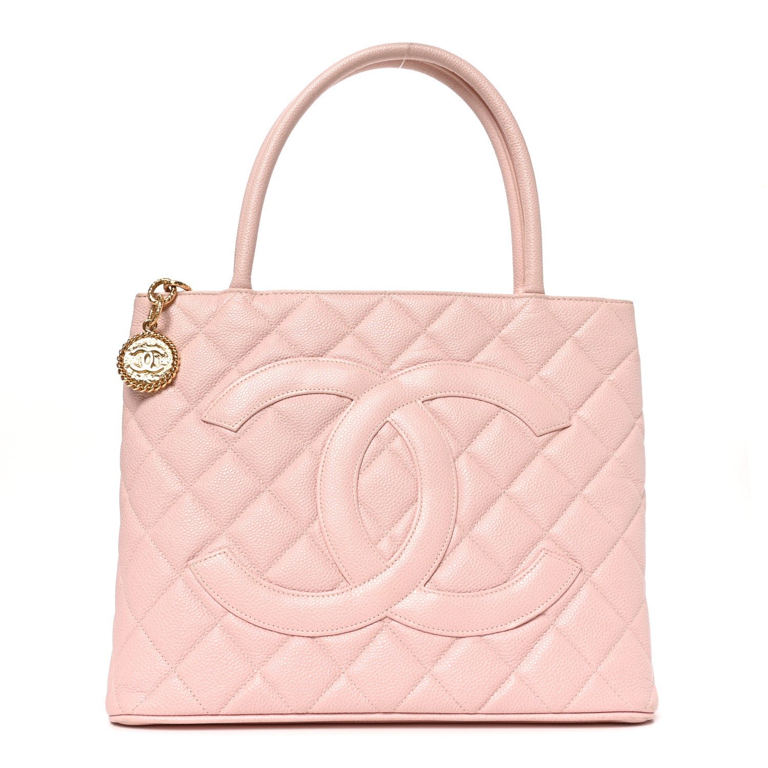 Chanel Caviar Quilted Medallion Tote Light Pink