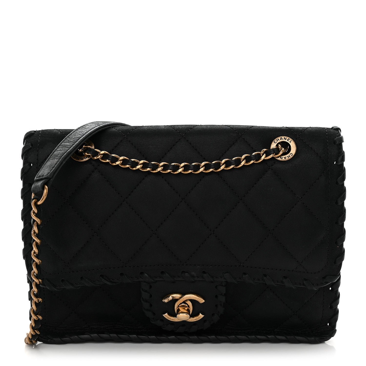 Chanel Iridescent Calfskin Small Happy Stitch Flap Black