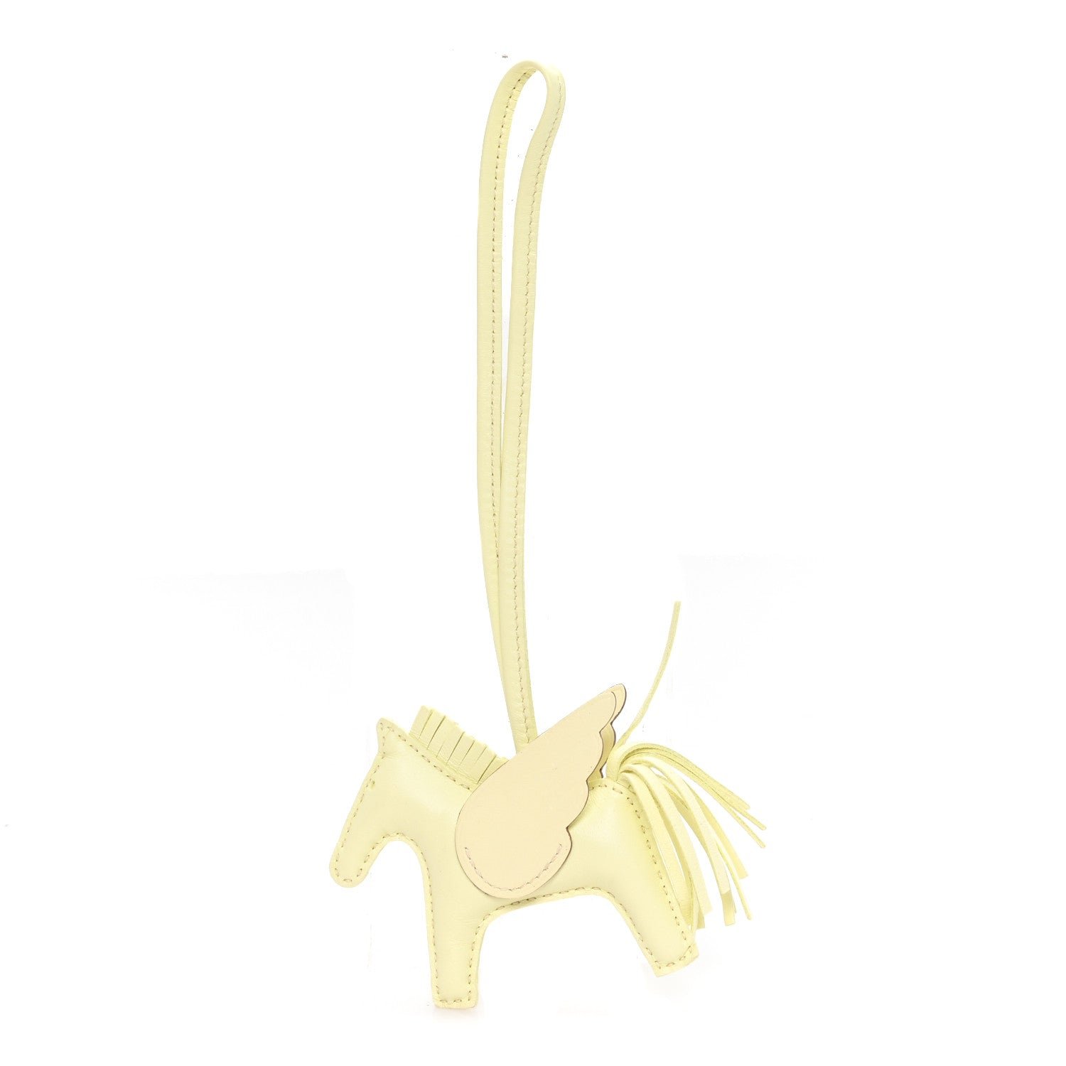 Hermes Milo Lambskin Grigri Rodeo Pegase Horse Bag Charm PM Jaune Milton