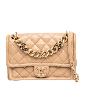 Chain Handle Flap Bag