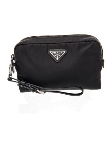 Saffiano Leather Nylon Pouch