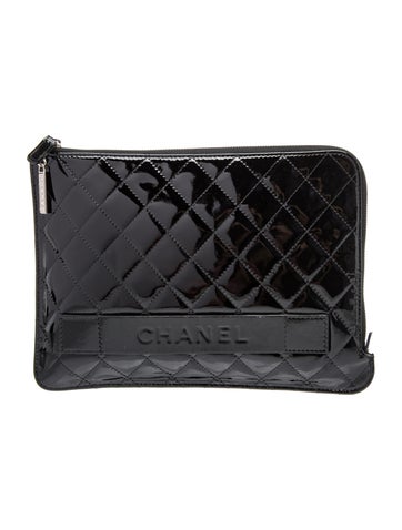 Chanel Patent Quilted Pouch
