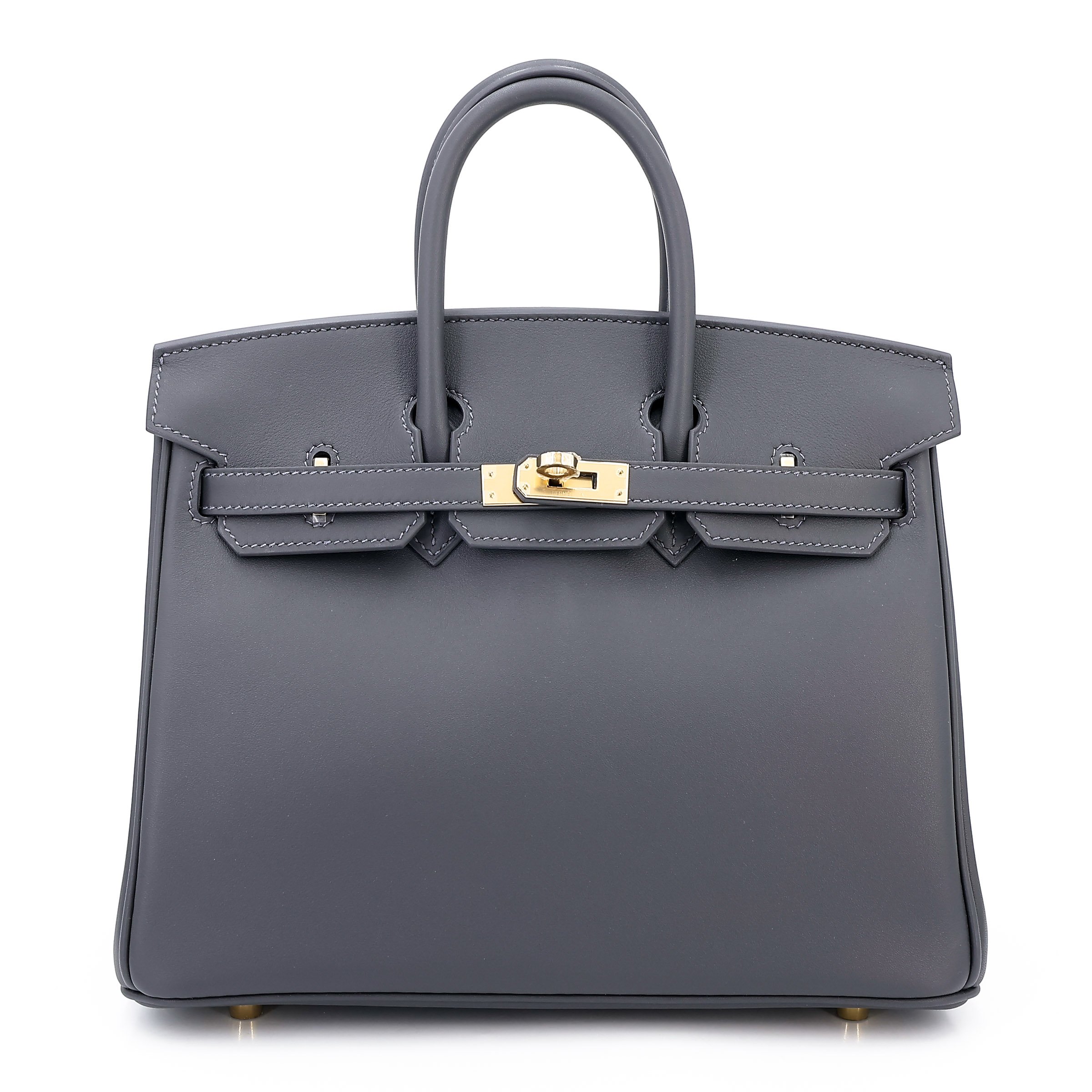 Hermes Brand New ( Rank N )  HERMÈS  Birkin 25 Ardoise (85) Swift Permabrass hardware W (2024)